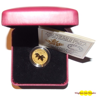 2014 1/4oz Gold MAPLE - QE II Effigy